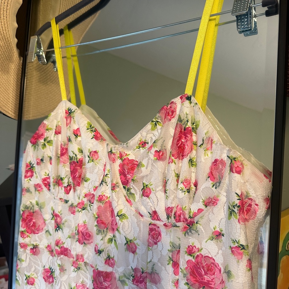 NWT Betsey Johnson Ali White Pink Mini Dress - Picture 5 of 13